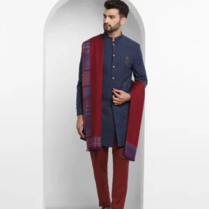 navy-swarn-stripe-achkan-set-emeral